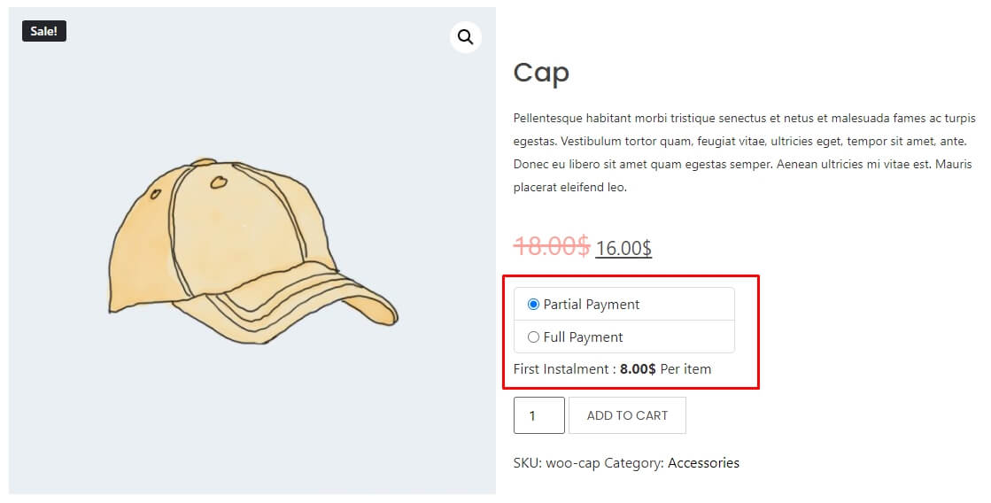 partial payment in woocommerce