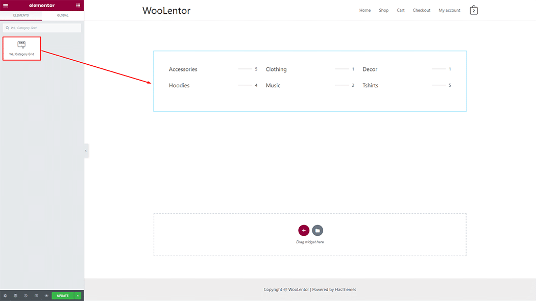 WooLentor Category Grid Widget