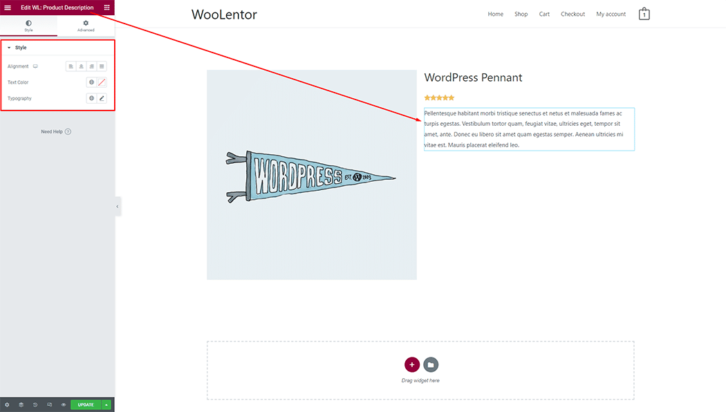 WooLentor Single Product template