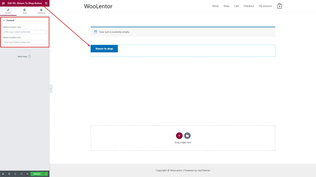 WooLentor Empty Cart Page Template