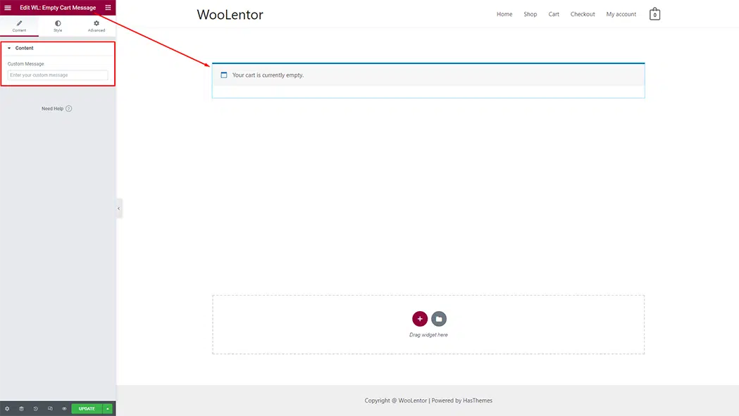 WooLentor Empty Cart Page Template
